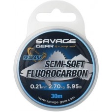 Savage Gear Semi Soft Seabass Fluorcarbon 30m  ALL VARIETIES